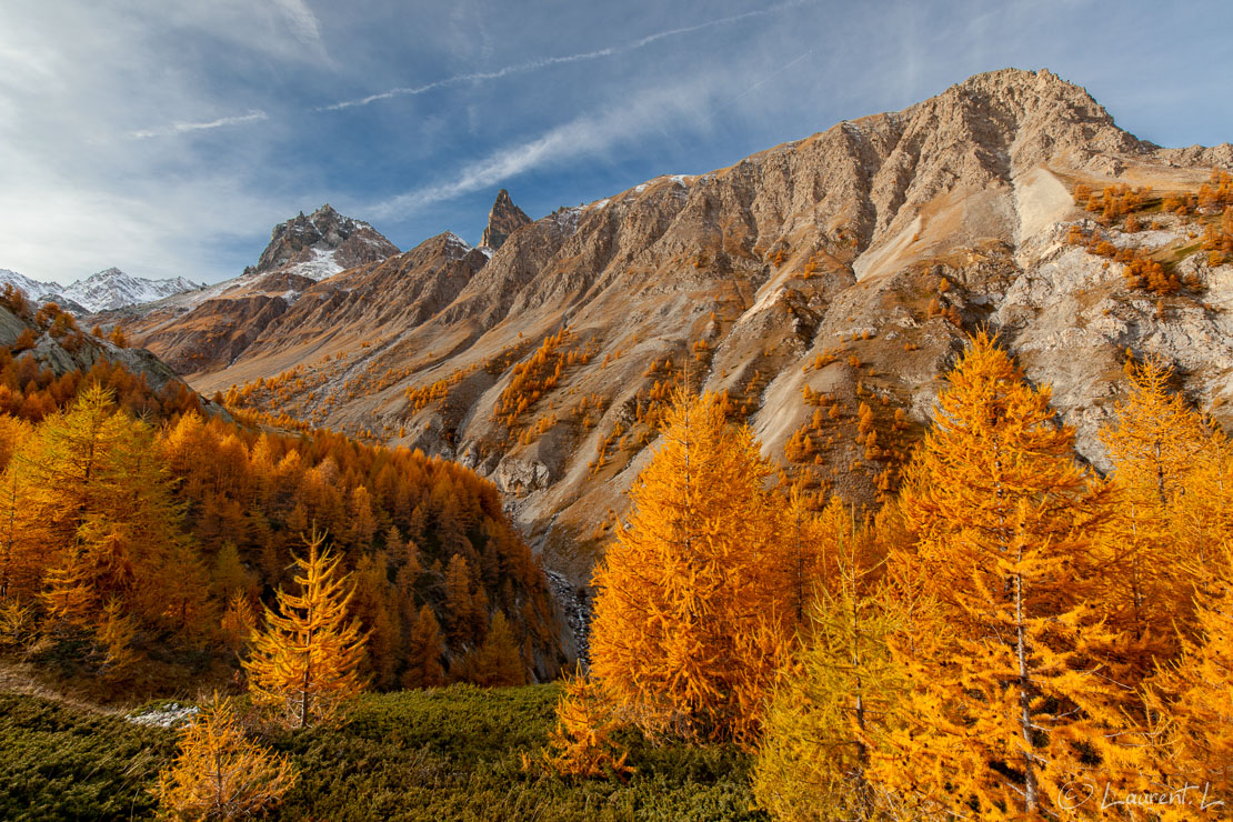 Vallon de Mary  |  1/80 s à f/9,0 - 100 ISO - 15 mm  |  24/10/2015 - 10:20  |  44°35'3" N 6°51'35" E  |  2154 m