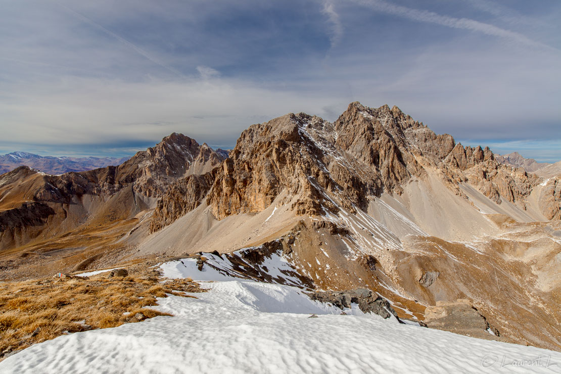 Col et tête de Sautron  |  1/200 s à f/9,0 - 100 ISO - 15 mm  |  25/10/2015 - 13:59  |  44°28'32" N 6°53'10" E  |  2837 m